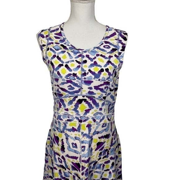Title Nine Dress Medium Geometric Abstract Print Sleeveless Dress Zip Pocket - Picture 2 of 8